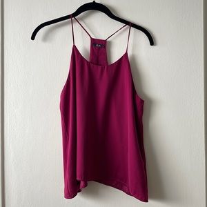 Light wine color top.